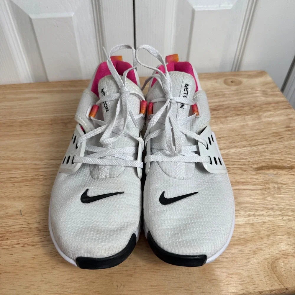 Nike Free Metcon 3 Size 7.5 White Pink Training Gym Shoes CD8526-100 Athleisure